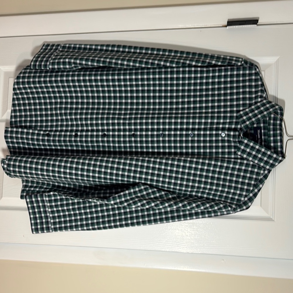 Men's Mizzen + Main Green/Navy/White Checkered Shirt XL Classic Fit EUC
